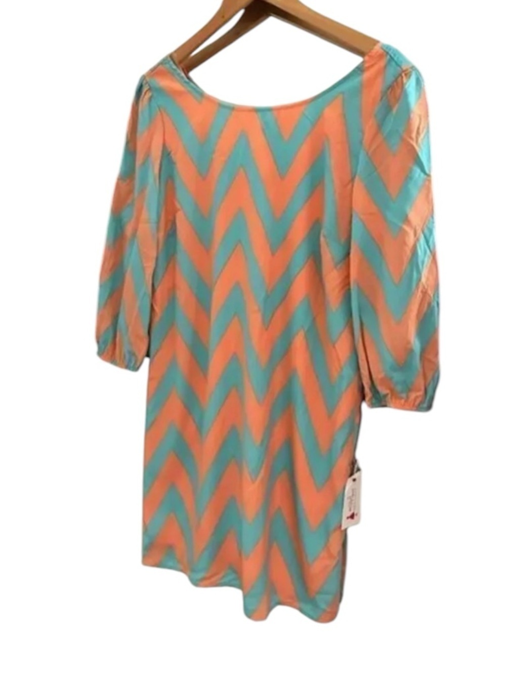 BOUTIQUE PINK OWL All The Right Moves Chevron Dress Size Medium NWT